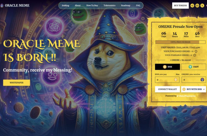 ORACLE MEME Coin Presale Achieves $208,000 Milestone in Minutes