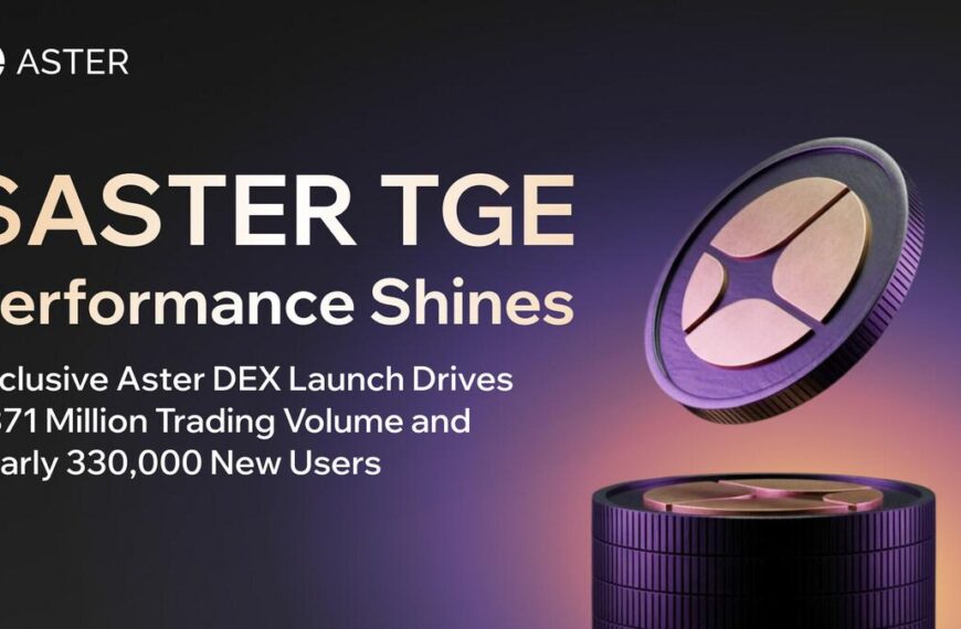 $ASTER TGE Day-One Performance Shines: Exclusive Aster DEX Launch Drives $371 Million Trading Volume and nearly 330,000 New Users