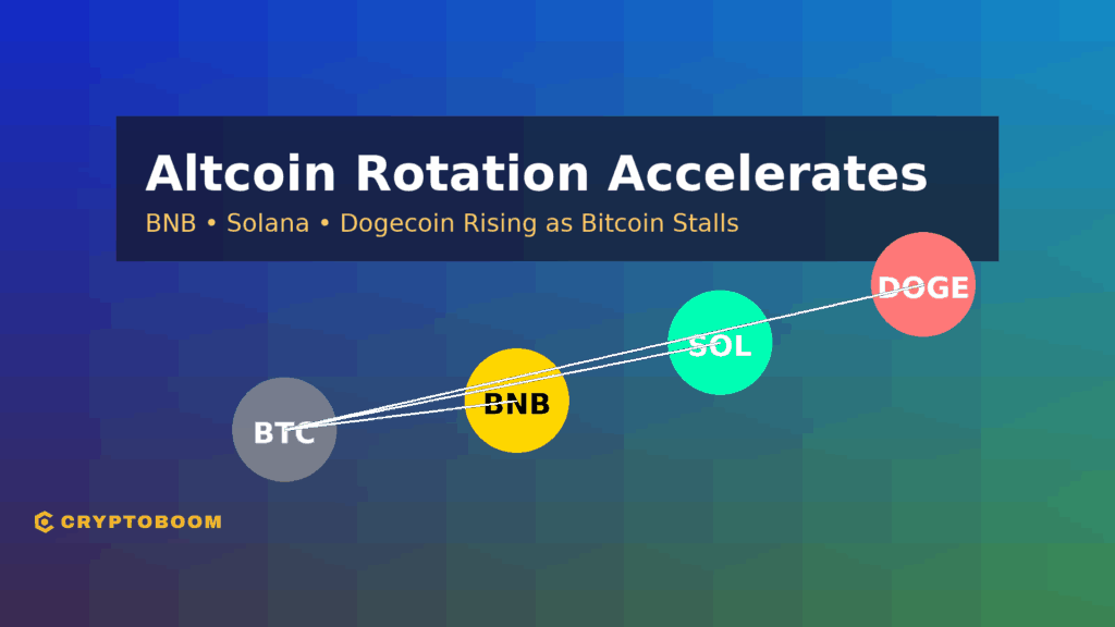 BNB, Solana, and Dogecoin Lead Altcoin Rotation as Bitcoin Dominance Slips