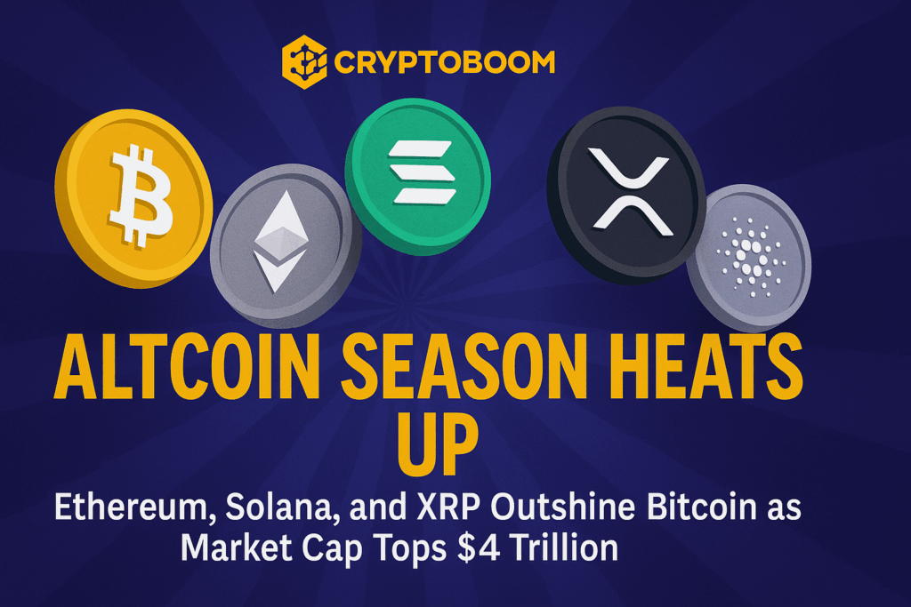 Altcoin Season Heats Up: Ethereum, Solana, and XRP Outshine Bitcoin as Market Cap Tops $4 Trillion